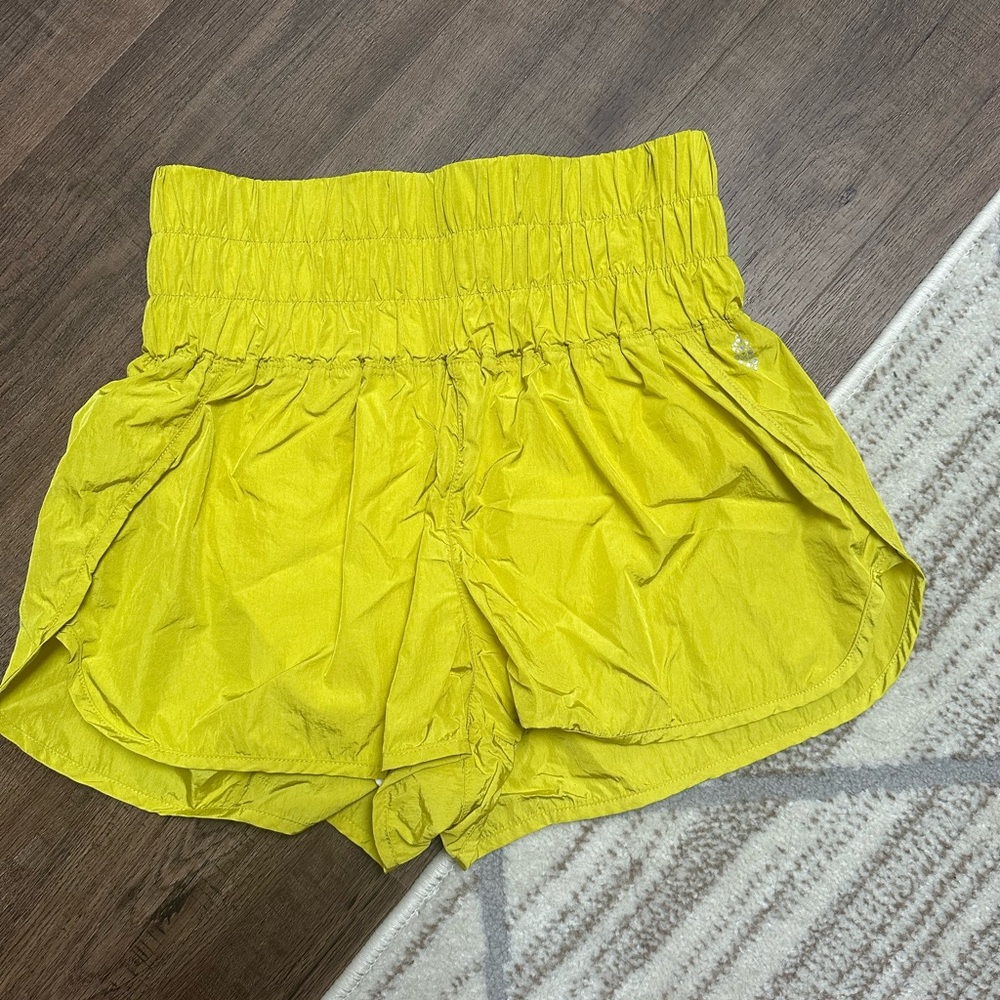 Free People Movement The Way Home High Rise Shorts Yellow Green L